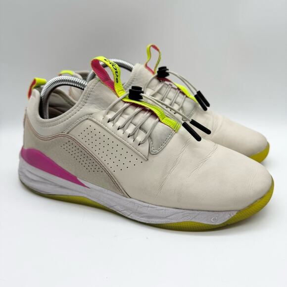 Clove Women's Classic Beige Yellow Pink Slip On Cinch Work Comfort Sneaker - 9.5 - Picture 2 of 11